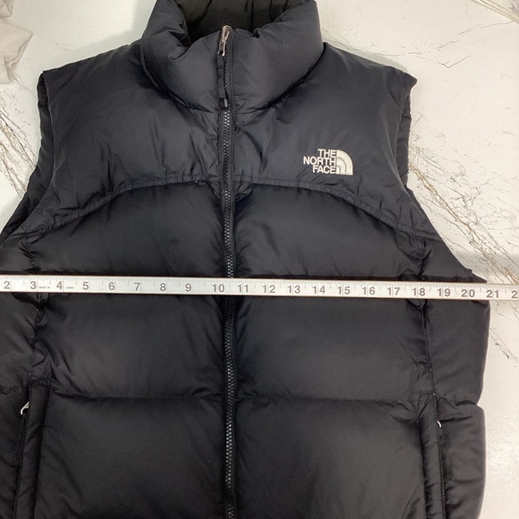 The North Face 700 A0256 Midnight Black Quilted Vest Goose Down Full Zip Size L - Picture 11 of 12
